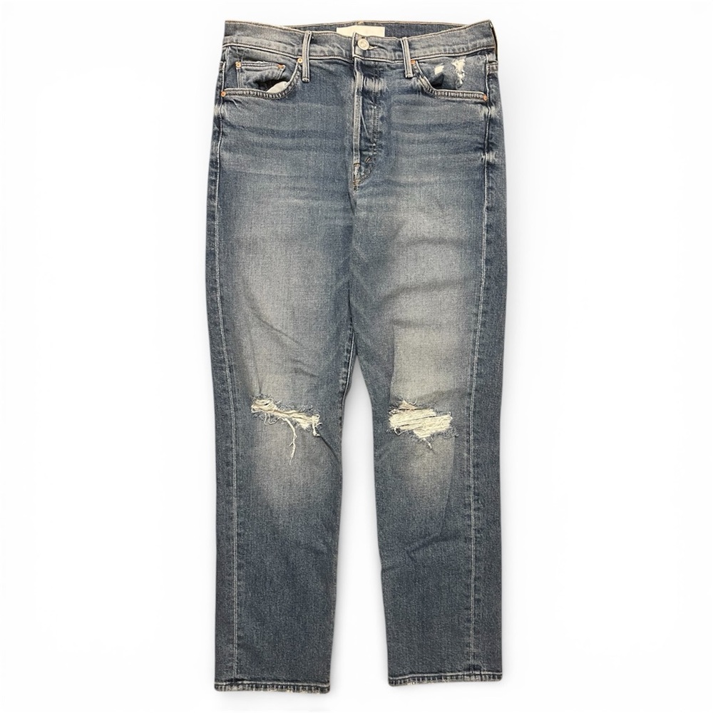 MOTHER WOMEN’S THE TRICKSTER ANKLE JEAN SIZE 27 DISTRESSED 27” INSEAM